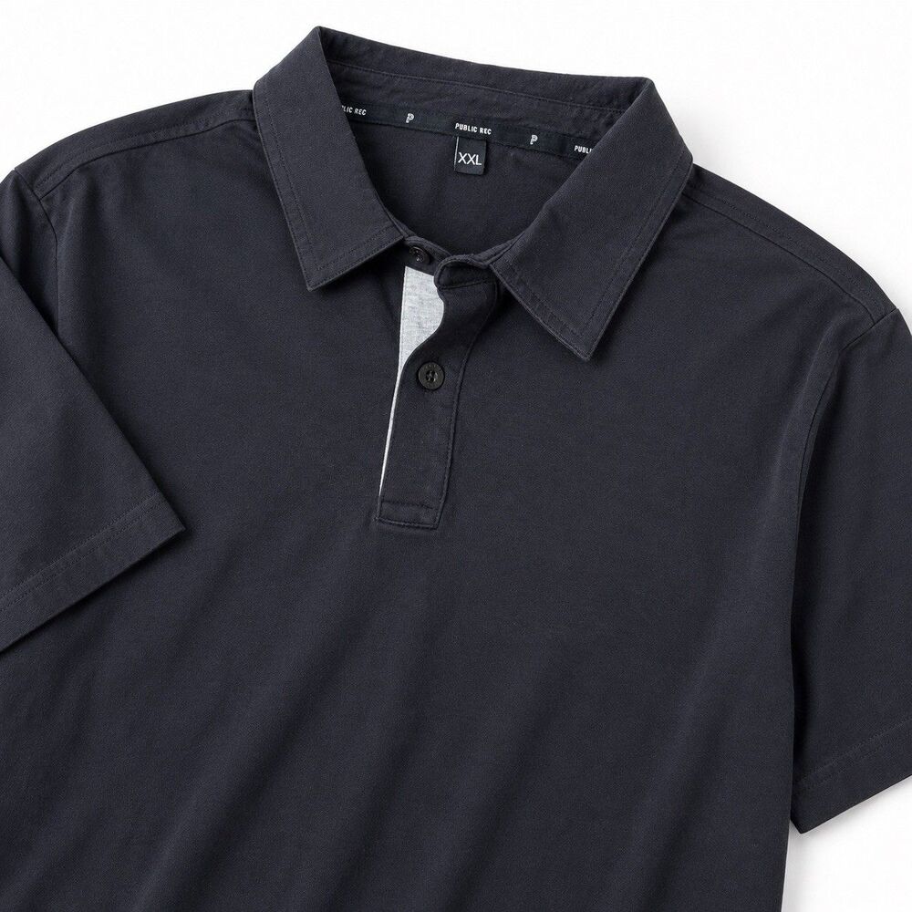 Public Rec Go-To Polo Men's 2XL Black Pima Cotton Stretch Golf